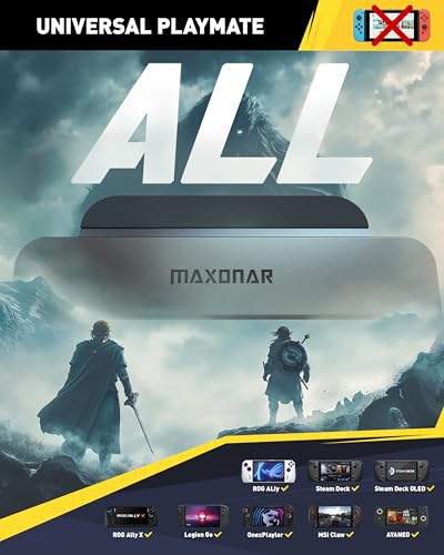 Maxonar 6 in 1 Docking Station with 65W Gan PD Charger (HDMI 2.1, 4K@120Hz) for ASUS ROG Ally X/Steam Deck OLED/Legion Go/MSI Claw with HDMI 2.1, 3*USB-A 3.0, 1000Mbps Ethernet, 100W USB-C - style: With 65W Gan PD Charger