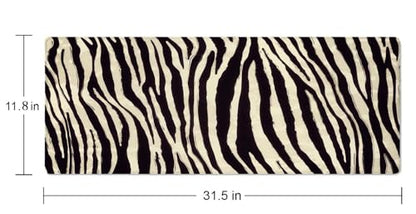 Zebra Striped Printed Desk Mat Large Gaming Mouse Pad XL Extended Mousepad Desk Pad Big Keyboard Pad Desktop Mouse Mat 31.5"x11.8" Deskmat for Gamers with Stitched Edges Non-Slip Rubber Base - color: Zebra Striped Printed