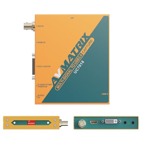 USB 3.0 Multi-Input Capture Card, 1080P60, UC7018 | SDI/HDMI/VGA/DVI/CVBS to USB3.0,Auto-detect input,Windows/Mac/Linux, plug and play,For Security Cameras & Teaching - color: UC7018