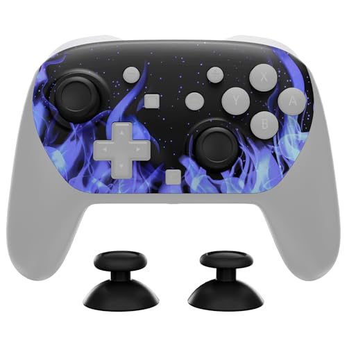 eXtremeRate DIY Replacement Faceplate Shell for Nintendo Switch 2 Pro Controller, Custom Front Housing Case, Thumbsticks and Screwdriver Tools for Switch 2 Pro Controller - Blue Flame - color: Blue Flame