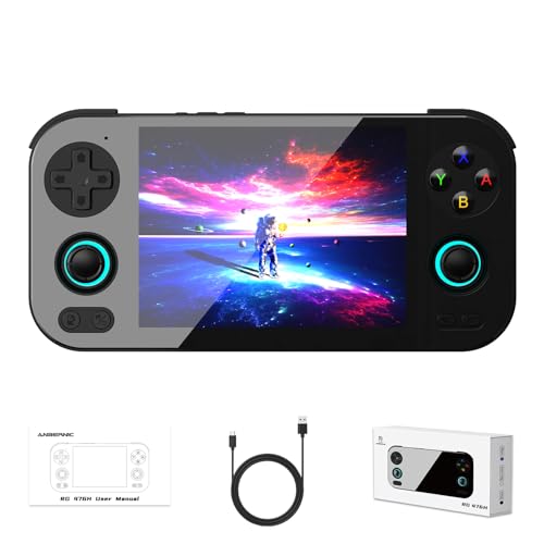 Anbernic RG 476H Retro Handheld Game Console RG 476H Retro Game Console 4.7 inch IPS Multi-Touch Screen Android 13 Unisoc T820 Processor RG476H Support 1080p DP Output WiFi Bluetooth Black - style: Black