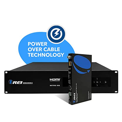 OREI HDBaseT 8x8 Matrix Extender 300ft 4K60Hz HDR IR EDID RS-232 CEC WebGUI | 8x8 HDBaseT HDMI Matrix Extender, 4K60 HDR, 300ft CAT6, IR Matrix, EDID, CEC, RS-232, TCP/IP & Web GUI - size: 8x8 - Up to 300 Ft