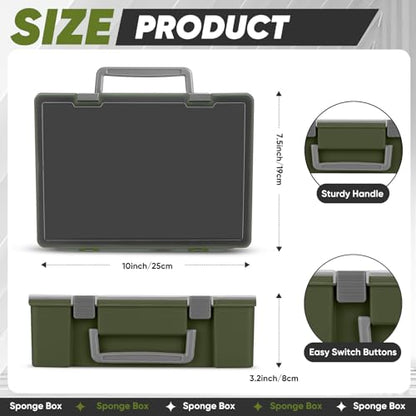 Madcat Miniature Storage Carrying Figure Case - 32 Slot Figurine Minature Carrying Case with 2 Foam Layer for Miniatures Compatible with 40k, DND & More (green1) - color: green1