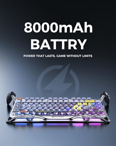 GravaStar Mercury K1 Pro Wireless Mechanical Gaming Keyboard, 75% Layout RGB Custom Keyboard, Hot-Swappable Linear Switches; Aluminum Alloy【Interstellar Silver】 - color: Interstellar Silver