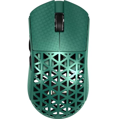 ATTACK SHARK R5Ultra 8K Carbon Fiber Wireless Gaming Mouse, Green&Tape | 42K DPI,PAW3950 MAX Sensor,39g Ultra-Lightweight,Nordic 52840 MCU Chip,Wired/BT/2.4GHz Wireless Programmable Mouse for PC/Mac - color: Green&Griptape