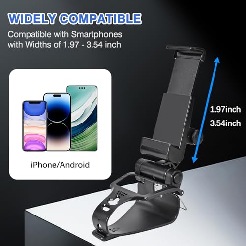 EasEasy Compatible for PS5 Controller Phone Mount Clip, Adjustable Mobile Gaming Holder Clamp for Playstation 5 Remote Controller Cell Phone Stand-Black - color: Black