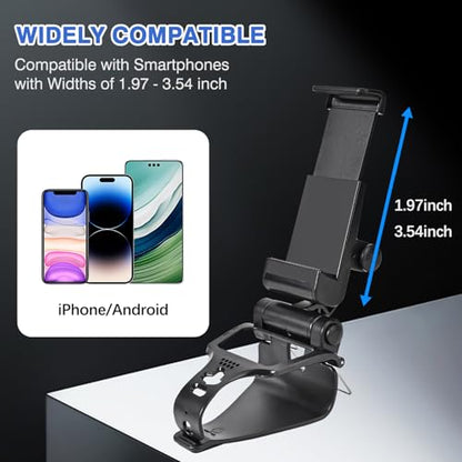 EasEasy Compatible for PS5 Controller Phone Mount Clip, Adjustable Mobile Gaming Holder Clamp for Playstation 5 Remote Controller Cell Phone Stand-Black - color: Black