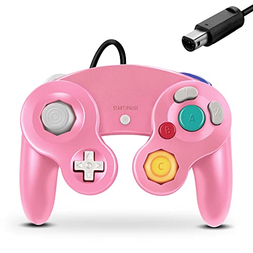 FIOTOK Gamecube Controller,Wired Controller for Wii & Gamecube (Pink) - color: Pink