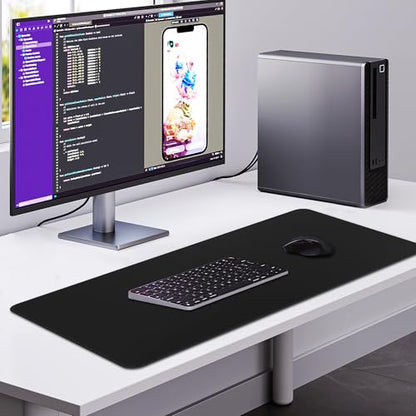 Large Gaming Mouse Pad Extended XXL Mouse Mat Long Desk Pad with Stitched Edges for Keyboard Home Office Gaming Work Big Desk Pad (35.4x15.7IN,90x40) (Black) - color: Black