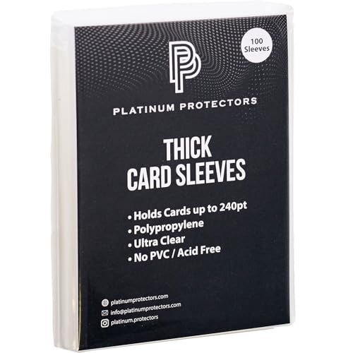 Platinum Protectors Thick Penny Sleeves for up to 240pt Thicker Cards Auto Jersey Patch Cards (100 Pack)