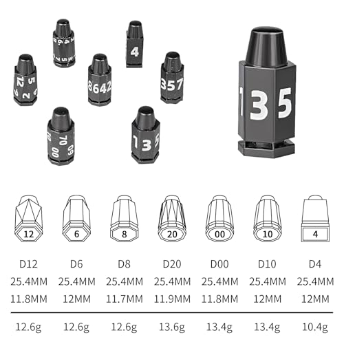 7Pcs DND Dice Set,Metal Bullet Design Polyhedral Dice for DND RPG | Unique Novelty Game Dice Accessory for Tabletop Role Playing Game Enthusiasts