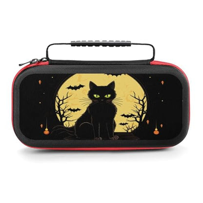 AoHanan Switch Carrying Case Halloween Black Cat Pumpkin Switch Game Case with 20 Games Cartridges Hard Shell Travel Protection Storage for Console & Accessories - color: Halloween Black Cat Pumpkin