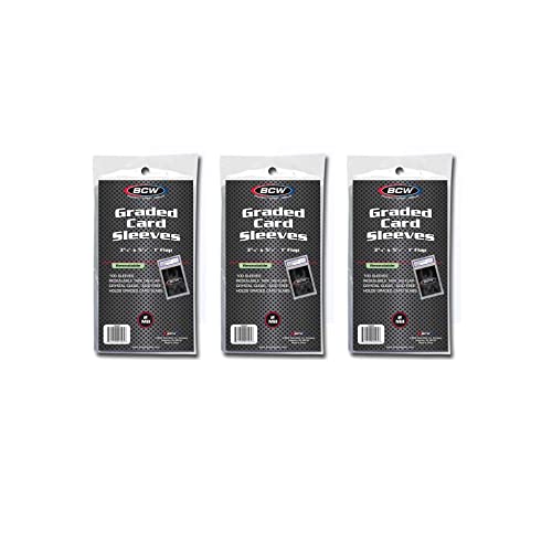 BCW Resealable Graded Card Sleeves | 300 Pack | Universal Fit for PSA, Beckett, SGC & More | Acid-Free Archival Polypropylene | 3¾ x 5½ with 1” Flap - style: 300 Pack