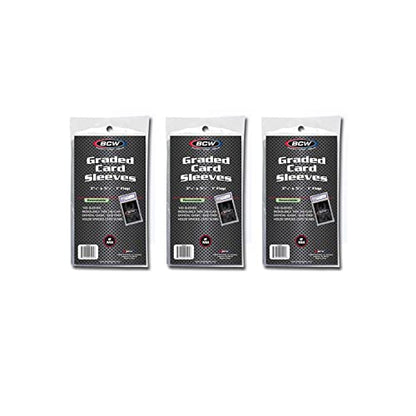 BCW Resealable Graded Card Sleeves | 300 Pack | Universal Fit for PSA, Beckett, SGC & More | Acid-Free Archival Polypropylene | 3¾ x 5½ with 1” Flap - style: 300 Pack