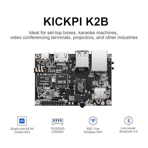 K2B Single Board Computer, Allwinner H618 Quad Core 64 Bit Development Board Up to 1.5GHz 4G LPDDR4 32G eMMC Run Android 12.0/Ubuntu 2204 - size: 4G and 32G