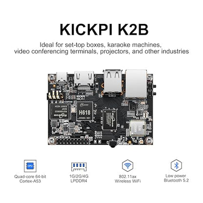 K2B Single Board Computer, Allwinner H618 Quad Core 64 Bit Development Board Up to 1.5GHz 4G LPDDR4 32G eMMC Run Android 12.0/Ubuntu 2204 - size: 4G and 32G