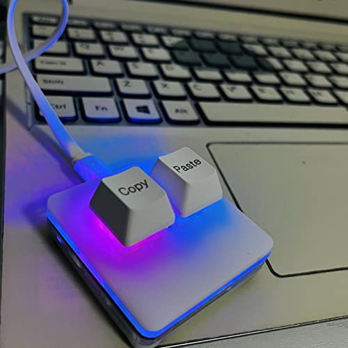 BTXETUEL Copy and Paste 2-Key Keyboard SAYO OSU Keypad Hotswap One Handed Mechanical Gaming Keyboard Cherry Switch RGB Backlit Mini USB Keypad for macros or Rhythm Games - color: white