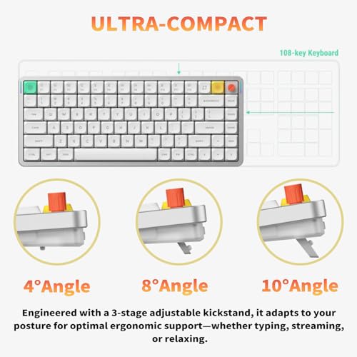 nuphy Air75 V3 Hot Swappable Wireless Mechanical Keyboard, 84 Keys 75% Custom Low Profile Keyboard with Knob, RGB Backlit, Gasket Mounted, Support Bluetooth/2.4GHz/USB-C,Black-Red Nano - color: Black, size: Red nano Switch