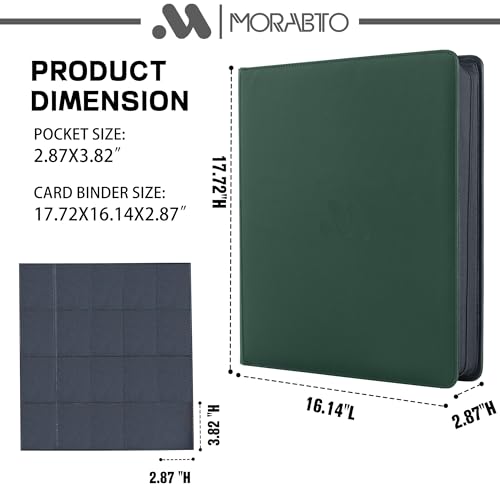 Card Binder 20 Pocket,Trading Card Binder Holds up to 2000 Cards with 50 Sleeves,Zipper Card Holder Album Compatible with TCG Card/Game Cards/Sports Card - color: Dark Green, size: 20 Pocket 2000