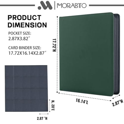 Card Binder 20 Pocket,Trading Card Binder Holds up to 2000 Cards with 50 Sleeves,Zipper Card Holder Album Compatible with TCG Card/Game Cards/Sports Card - color: Dark Green, size: 20 Pocket 2000
