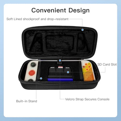Carrying Case for My Arcade Atari Gamestation Go Retro Video Games Console,Stand Hard Shell Cover with Shoulder Straps for My Arcade Atari Gamestation Go Cable Charger & Accessories ,Shockproof,Black