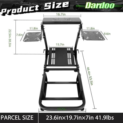 Dardoo Flight Racing Simulator Cockpit Adjustable Fit for Logitech G923 G Saitek, for Thrustmaster T80 T150 HOTAS Warthog, Game Mount Without Wheel, Shifter,Seat and Pedal
