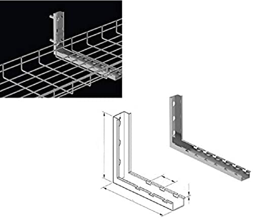 Kable Kontrol L Type Bracket – 4” Width - Wire Mesh Tray Cable Management Rack Cords Organizer Cable Basket, Zinc Plated Steel NEC Approved for Network, Fiber Optic, Cabling Accessory - size: L Type Bracket - 4" Width