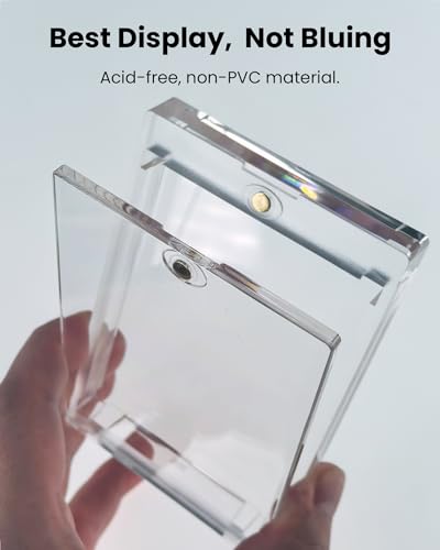 360PT Magnetic Card Holders for Trading Cards, 5 Pack UV Protection | Clear Display Cases with Magnetic Closure for Ultra Thick Sports & TCG Cards, Patch, Jersey, Relic, Memorabilia&Booklet Cards - size: 2.52 x 3.54 in 360PT One Touch Magnetic Holder