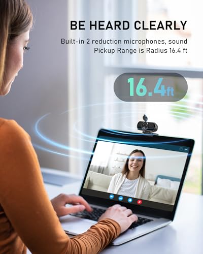 saylas 1080P Webcam for PC with Microphone, 100° FOV, USB Webcam with Privacy Cover and Tripod, Plug&Play Computer Camera for Online Calling, Zoom/Teams/Facetime - color: 1080P/100°FOV