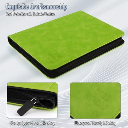 Trading Card Binder, Premium 9 Pocket Double Sided 540 Pocket PU Card Collection Binder, Collectible Trading Card Albums for MTG, TCG, Sport Card, Game Cards (Grass) - color: Grass