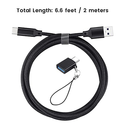 USB C Cable for Elgato 4K S, 4K X, HD60 S/S+, HD60 X Game Capture Card | USB 3.0 10Gbps Data Transfer, Super Fast Charging Cable with Adapter, Nylon Braided 6.6ft Long