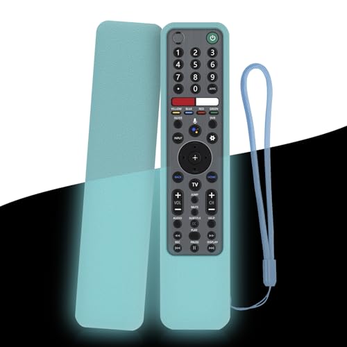 Protective Case for Sony Remote RMF-TX600U RMF-TX500U RMF-TX500E RMF-TX600E | Silicone Cover for Sony RMF-TX621U RMF-TX520U Smart TV Remote Sleeve Skin Waterproof, Anti-slip (Glow in Dark Blue) - color: Glow in Dark Blue