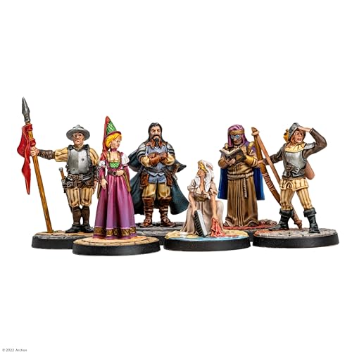 Dungeons & Lasers Townsfolk DND Miniatures Set with 62 NPC Figures for D&D and 5E RPG Games - 28MM Size, Unpainted, Unassembled - for Ages 14 Years +