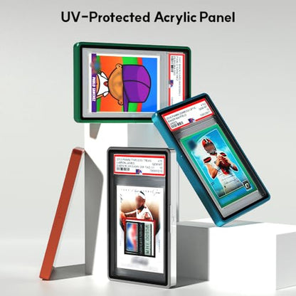 pa:v PAV PSA Snap Case –Premium Aluminium PSA Slab Protector with UV-Resistant Tempered Glass Display - Graded Guard Case for Standard 35PT PSA Slabs with Button Lock, Magnetic Stack Design - color: Purple