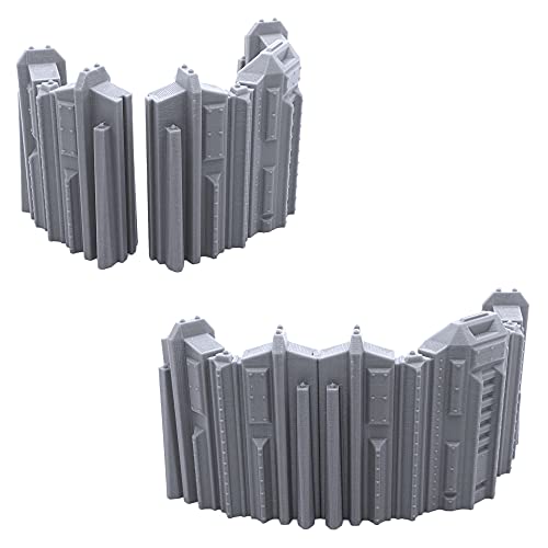 EnderToys Tall Connecting Barricade Wall Set, Terrain Scenery for Tabletop 28mm Miniatures Wargame, 3D Printed and Paintable