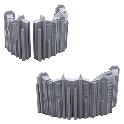 EnderToys Tall Connecting Barricade Wall Set, Terrain Scenery for Tabletop 28mm Miniatures Wargame, 3D Printed and Paintable