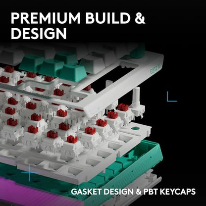 Logitech G512 X 75 TMR + Linear Switch Mechanical Gaming Keyboard - White | Hot-Swappable 9x TMR Rapid Trigger + Linear Mechanical Switches, Gasket, PBT Keycaps, <8K, LIGHTSYNC RGB, for PC & Mac - color: White, size: 75 percent, style: Linear Switches
