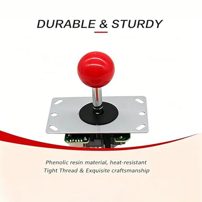 2Pcs Red Arcade Joystick Ball Top 35mm M6 Thread Replacement Joystick Knob for DIY Fight Stick, Home Arcade, Commercial Gaming Machine – PS & ABS Material 30g (red) - color: Red