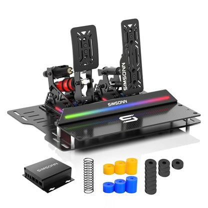 SIMSONN PRO X Ultra Sim Racing Pedals PC Racing Simulator Load Cell HE Hydraulic Pedals Support Haptic Reactor (PRO X Ultra P2-H2-Plate) - color: PRO X Ultra P2-H2-Plate