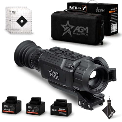 AGM Global Vision Rattler V2 Thermal Imaging Scope for Hunting, High Resolution with High Sensitivity Thermal Optics, Waterproof & Durable, Includes Thermal Targets & Cleaning Cloth - style: 35-640