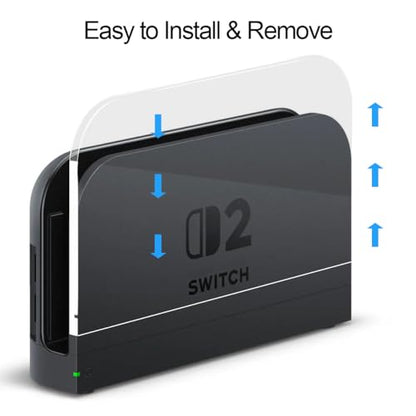 Switch 2 Dock Cover, Custom Faceplate Cover for Nintendo Switch 2 Charging Docking Station Scratch-Resistant & Abrasion-Resistant Hard PC Shell Protector, Transparent - color: Clear