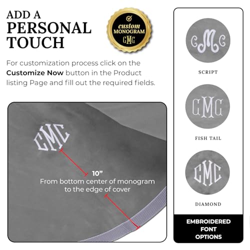 Personalized 54" Round Table Cover – Bridge Table Covers with Soft Ultra-Suede Fabric - Washable Table Cover Protects Cards & Tiles, Reduces Noise - Round Tablecloth for Game Night, Mahjong & Poker - color: Silver Gray Embroidered, size: 54"