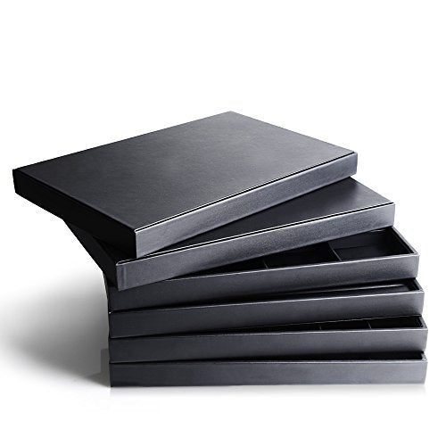 Oirlv Black Leather 24 Grid Jewelry Insert Tray Necklace Pendant Display Tray Jewelry Drawer Organizer（Pack of 1） - style: P017006