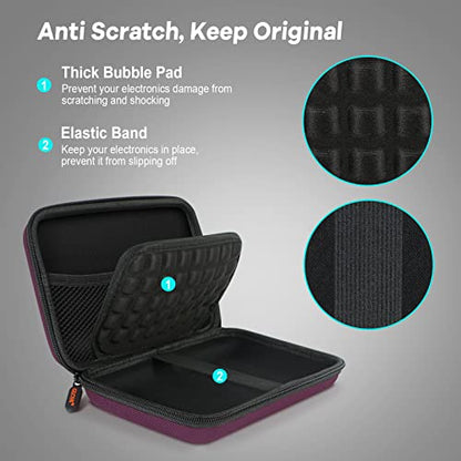Shockproof Hard Shell Carrying Case, Large Capacity Storage Pouch Bag | Fits GPS, External Hard Drive, Power Bank, Charger, Cable, Travel Tech Organizer, Durable EVA Material - color: Z Black and Deep Purple