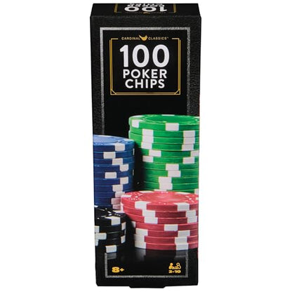 Spin Master Games Cardinal Classics 100-Piece Poker Set | Classic Game, 100-Piece Casino-Style Poker Chip Set, Includes Plastic Tray for Organization, For 2-10 Players, Ages 8 & Up - style: Heavy Weight 100 pcs Porker Chips