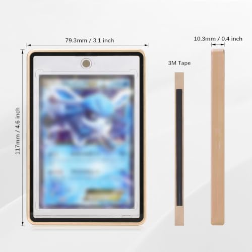 Card Case, 8-Point Magnetic Lock, Premium Aluminum Alloy Protector with 35pt One Touch Card Holder, Personalized Card Sleves Fits Trading Cards, Sports Cards, Game Cards, Collectible Cards (Gold) - color: Gold, style: Card Case