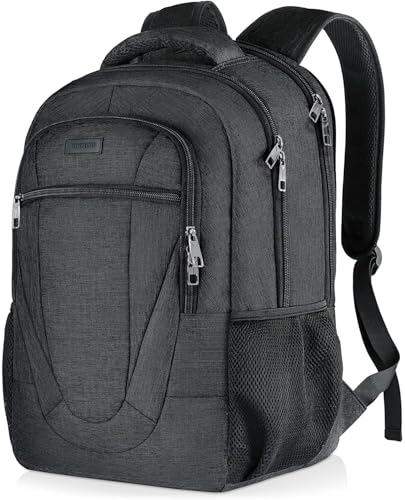BIKROD Travel Laptop Backpack, 17 Inch Extra Large School Backpacks for Teen Boys and Girls, Black Water Resistant Women Back Pack, Business Men Sturdy Computer Bag - color: Black, size: 17.3 Inch