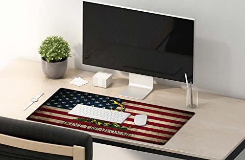 SSOIU Desk Mat,Large Mouse Pad 35.5" x 15.7" XXL Extended Gaming Mouse Pad Mat with Non-Slip Base Stitched Edge Mousepad for Computer,Office,Keyboard and Laptop - Don't Tread On Me American US Flag - color: Don't Tread on Me
