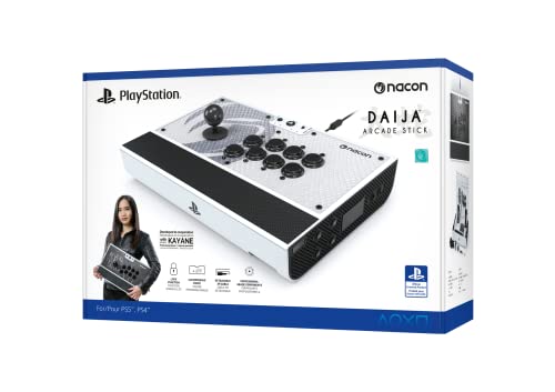 Nacon Daija Arcade Fight Stick Officially Licensed for PlayStation | For PS5, PS4 and Windows 10, 11 PC - Sanwa Joysticks and Action Buttons, Customizable Front Plate, 3-Meter Cable
