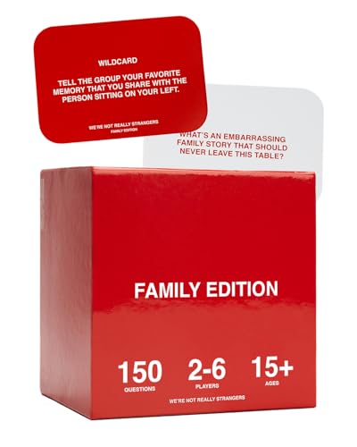 WE'RE NOT REALLY STRANGERS Family Edition Card Game - 150 Conversation Cards for Adults, Teens, and Families - for a Fun & Memorable Family Game Night, Ages 15+, 2-6 Players - style: Family